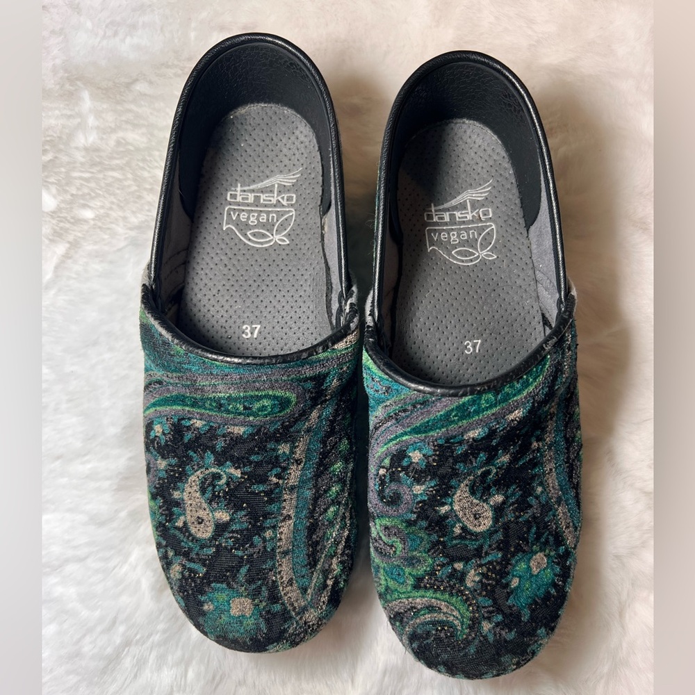 Dansko Women's Paisley Mules - Green and Black